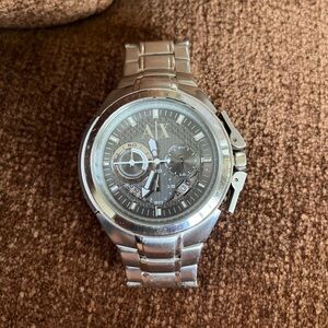 Men’s Armani Exchange AX1039 Stainless Steel 44mm Watch **Needs New Battery**